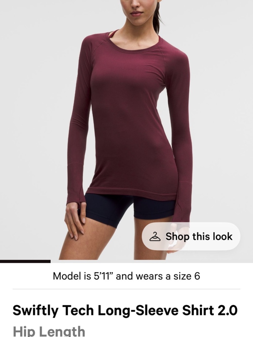 lululemon athletica Long-Sleeve Tech Top -  New color Burgundy Bay